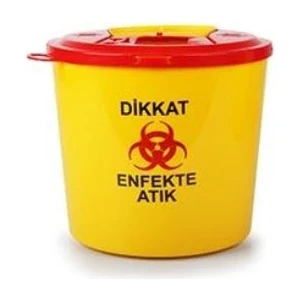 Tıbbi Atık Plastik Çöp Kovası 1.3 Lt