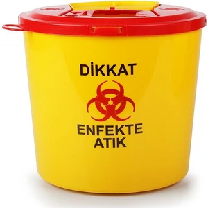 Tıbbi Atık Plastik Çöp Kovası 10 Lt