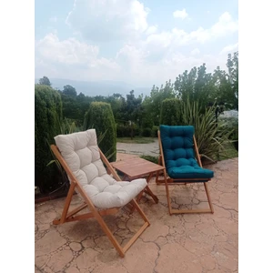 Arıa Şezlong Seti Bahçe&balkon&teras&plaj Katlanır Ikili Set - 2 Şezlong 1 Masa