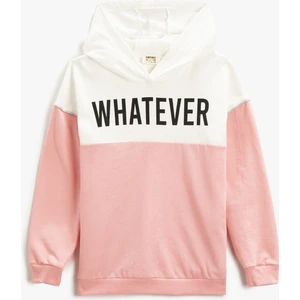 Baskılı Kapüşonlu Sweatshirt Pamuklu