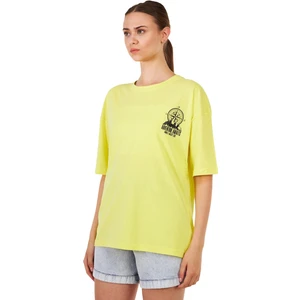 Ghassy Co. Kadın Oversize Sırt ve Göğüs Baskılı Outdoor Tshirt Psl