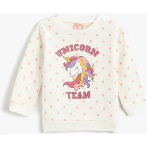 Unicorn Baskılı Sweatshirt Pamuklu