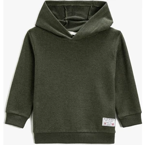 Basic Kapüşonlu Sweatshirt Dokulu