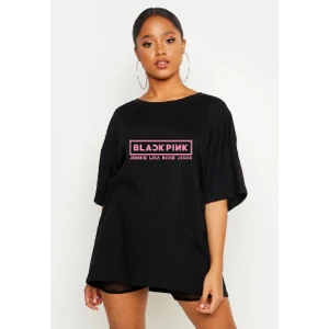 Black Pink Oversize Tişört