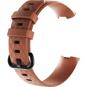 Fitbit Charge 4 Için Large Beden(L Sıze) Silikon Kordon Kahverengi