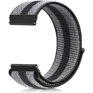 Amazfit Gtr 47 mm Için Dokuma Kordon Siyah Çizgili