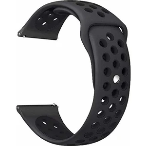 Amazfit Gtr 2-2e Için Delikli Silikon Kordon Kayış Siyah Siyah