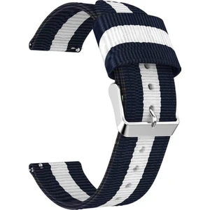 Amazfit Gtr 2-2e Için Pantheon Şeritli Kordon Lacivert Beyaz