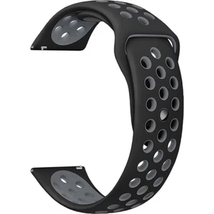 Amazfit Gts 2-2e Için Delikli Silikon Kordon Kayış Siyah Gri