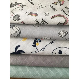 Nihalfidan Store Muslin Kumaş %100 Pamuk Bebek Ağız Mendili Karışık 5 Adet (30X30 Cm)