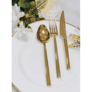 90 Parça 12 Kişilik Stayle Titanyum Gold Çatal Kaşık Bıçak Servis Seti