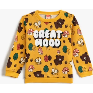 Hayvan Grafik Baskılı Sweatshirt Pamuklu