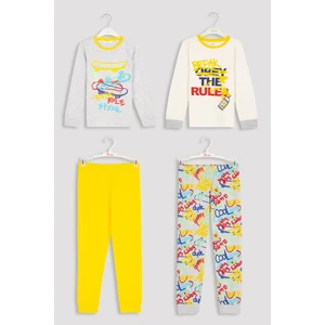 Çok Renkli Graffiti 2li Pijama Takımı