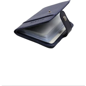 Man Deri Görünümlü Içi Şeffaf Kartlıklı Cüzdan & Kartlık Dik Model