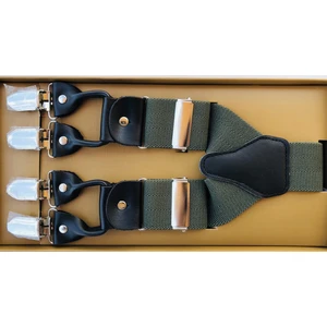 Haki Yeşil Pantolon Askısı 6 Klipsli