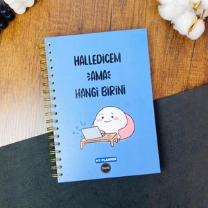 Hediye Ofisi Halledicem Ama Hangi Birini Tasarımlı Tarihsiz Spiralli Konuşan Ajanda