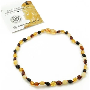 925 Gümüş  Sertifikalı Farklı Renkli Damla Kehribar Bebek Diş Çıkarma Kolyesi