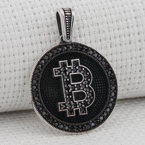 925 Gümüş Bitcoin 925 Ayar Gümüş Kolye Ucu