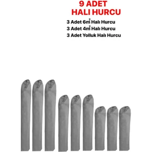 Koru Tekstil 9 Adet Halı Hurcu Kalın Tela Kumaş ile Yırtılmaya Dayanıklı Koruma