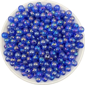 Hedef Bijuteri 8mm Lacivert Renk Janjanlı Akrilik Top Boncuk,parlak Takı, Çanta Yapım Boncuğu (50GR,~170 Adet)