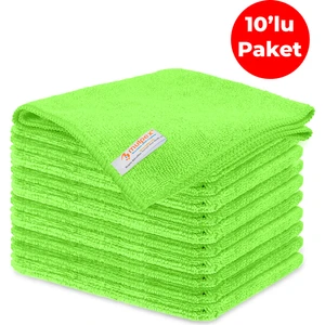 Mikrofiber Genel Temizlik Bezi Yeşil 40X40 cm. - 10 Adet