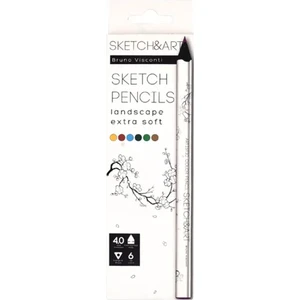Bruno Visconti Profesyonel Kuru Boya Seti Sketch&art 4 Mm. Grafit 6 Renk Orman Manzara 30-0118/07