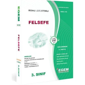 Egem Eğitim Yayınları AÖF Felsefe 3. Sınıf 5.yarıyıl Güz Tüm Dersler Konu Anlatımlı Soru Bankası Güncel
