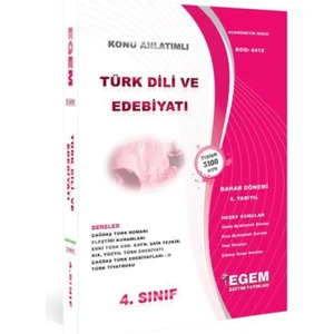 Egem Eğitim Yayınları AÖF Türk Dili ve Edebiyatı(Bahar Dönemi) 4. Sınıf Konu Anlatımlı Soru Bankası(8. Yarıyıl)