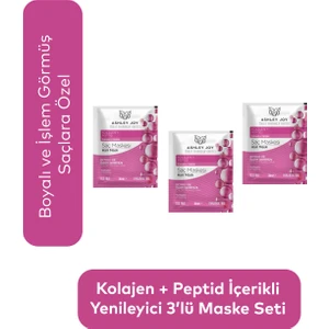 Ashley Joy Boyalı ve Işlem Görmüş Saçlara Özel Yenileyici Saç Maskesi 30 ml 3 Adet  Set