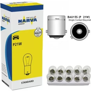 Ampul 12V 21W 93 Yakın Tırnak Beyaz P21W 10 Adet