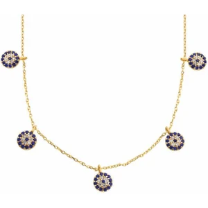 925 Gümüş Gümüş Nazarlı Şans Bayan Kolye