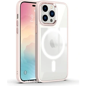 M.TK Moveteck Apple iPhone 12 Pro Max Kılıf Kamera Çıkıntılı Krom Metal Buton Wireless Şarj Magsafe Case