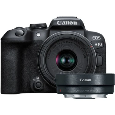 Canon Eos R10 Rf-S 18-45MM+ Ef-Eos R Adaptör Slr Aynasız Fotoğraf (Canon