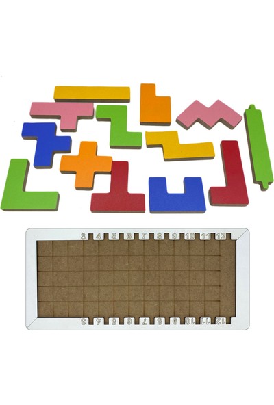 Hamaha Ahşap Katamino Tetris Eğitici Oyun Seti
