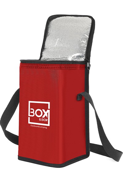 Box&Box Plaj, Piknik, Kamp Çantası, Kırmızı, 6 Litre, Termal Korumalı (Sıcak Soğuk Thermo Bag)