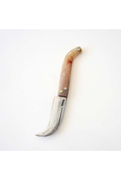 Tapan Bıçağı Tapan Aşı Bıçağı 17,5- 19 cm Koç Boynuzu Yay Çeliği Baba Dede Usulü Sarı
