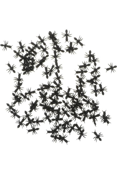 100PCS Sahte Karıncalar Böcek Böcek Figür Çocuk Şaka Şaka Prank Oyuncak Cadılar Bayramı Partisi Pervane Siyah