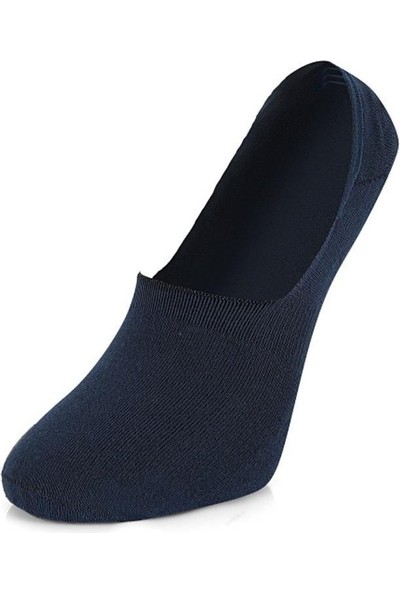 Trendcorap Premium 9'lu Dikişsiz Burunlu Kaydırmaz Silikon Topuklu Bambu Babet Çorap - Lacivert