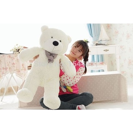 90 cm Papyonlu Sevimli Peluş Şaşkın Ayı - Sevgiliye Özel Hediye