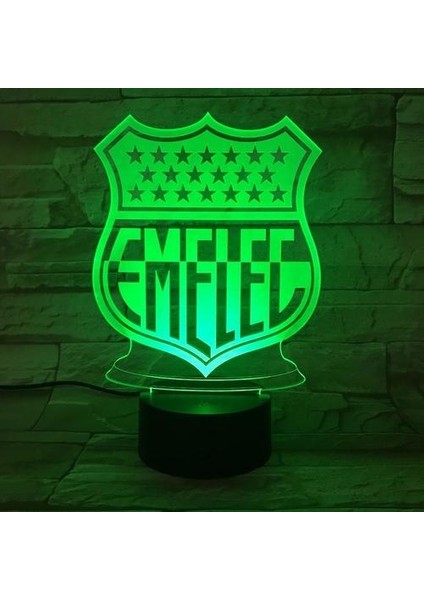 Emelec Guayaquıl USB 3D Anime Gece Lambası Atmosfer LED Futbol Kulübü Masa Lambası