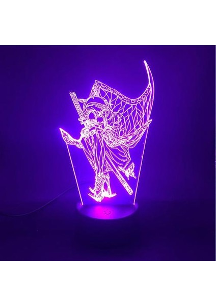 Demon Slayer 3D Küçük Gece Lambası Kochou Shinobu Renkli LED Gece Lambası