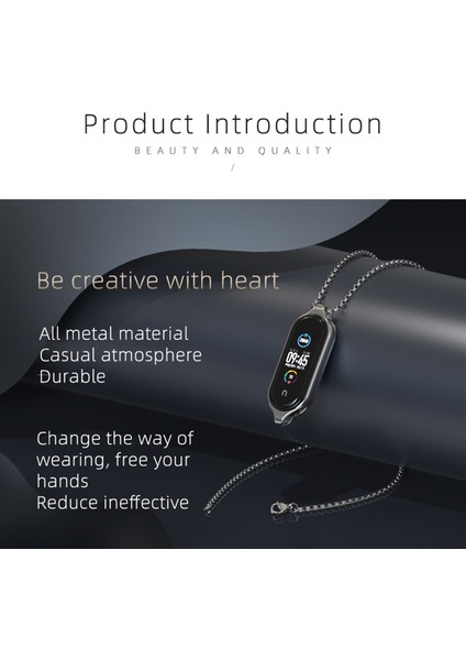 Xiaomi Mi Band 5 - 6 Için Paslanmaz Ste Saat Kolye - Gümüş (Yurt Dışından) fiyatları