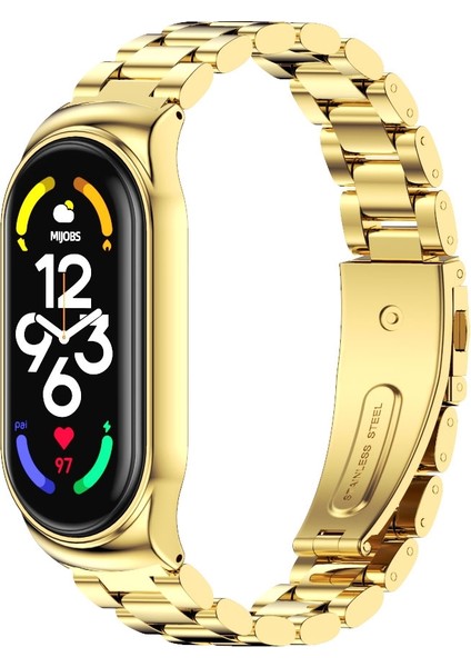 Xiaomi Mi Band 7 - 7 Nfc Için Cs Paslanmaz Ste Saat Kayışı - Altın (Yurt Dışından)