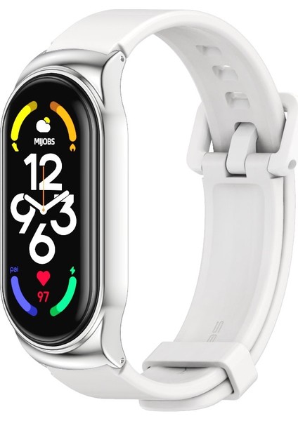 Xiaomi Mi Band 7 - 7 Nfc Için Silikon Saat Kayışı - Beyaz - Gümüş (Yurt Dışından) fiyatları