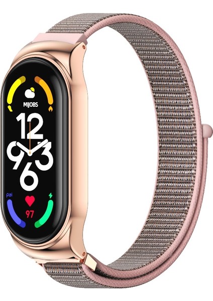Xiaomi Mi Band 7 - 7 Nfc Için Naylon Saat Kayışı - Pembe Altın (Yurt Dışından)
