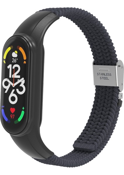 Xiaomi Mi Band 7 Için Naylon Örgülü Saat Kayışı - Gri (Yurt Dışından)