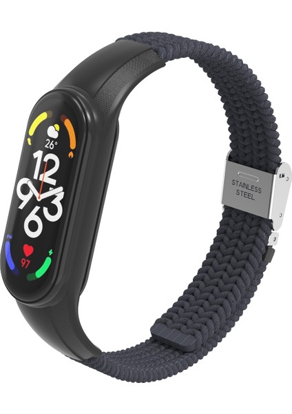 Xiaomi Mi Band 7 Için Naylon Örgülü Saat Kayışı - Gri (Yurt Dışından)