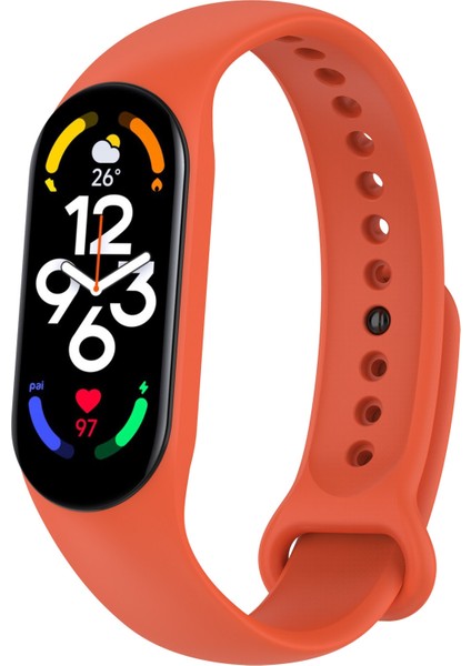 Xiaomi Mi Band 7 Için Silikon Saat Kayışı - Turuncu (Yurt Dışından)