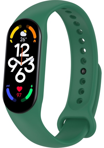 Xiaomi Mi Band 7 Için Silikon Saat Kayışı - Koyu Yeşil (Yurt Dışından)