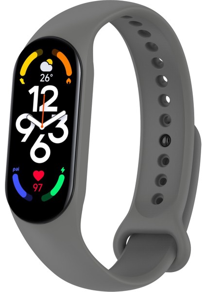 Xiaomi Mi Band 7 Için Silikon Saat Kayışı - Koyu Gri (Yurt Dışından)